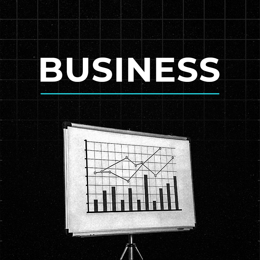 Business section with growth chart illustration