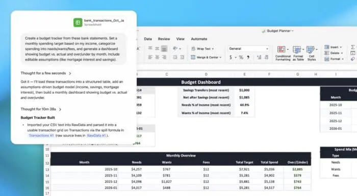 روبوت ChatGPT أصبح متاحاً في Excel وGoogle Sheets