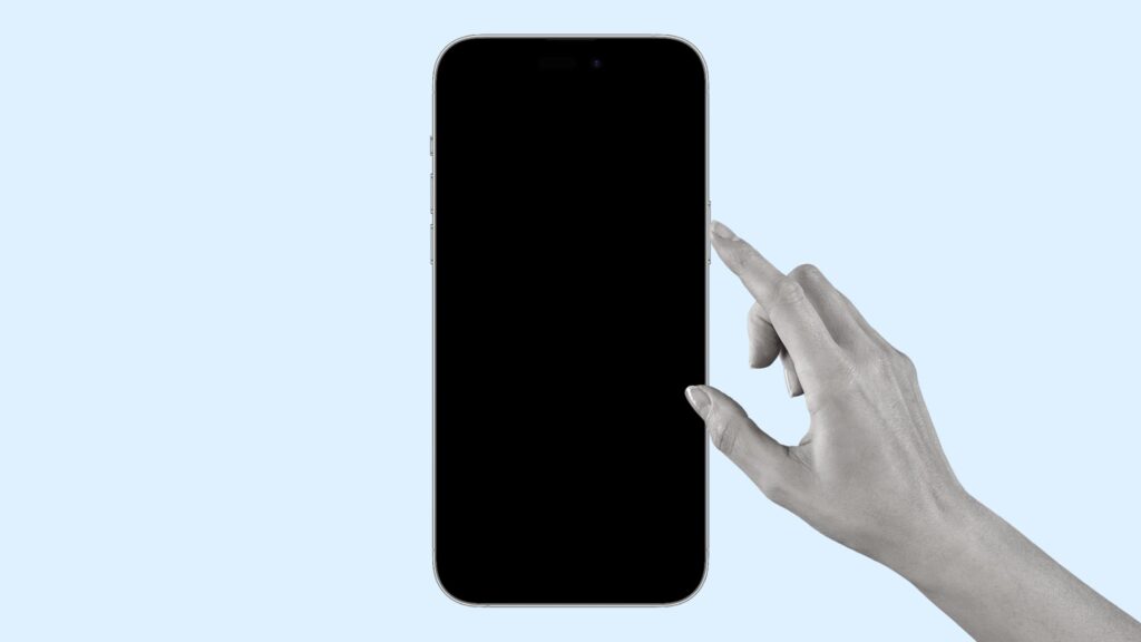 Pressing iPhone power button