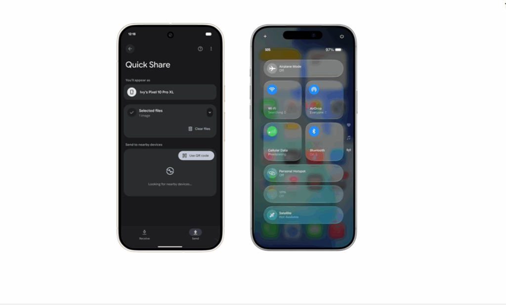 توافق Quick Share مع AirDrop